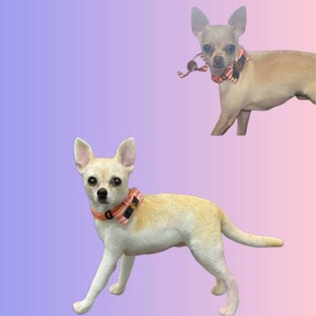 【受注作製】ペットギフト うちの子 写真入り 犬人形 フィギュア、名入れ 愛犬 肖像画 似顔絵❤ペットロス、誕生日、記念日の画像