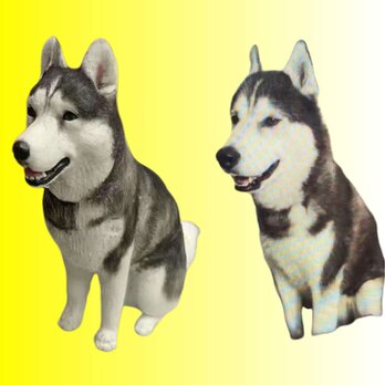 【受注作製】ペットギフト うちの子 写真入り 犬人形 フィギュア、名入れ 愛犬 肖像画 似顔絵❤ペットロス、誕生日、記念日の画像