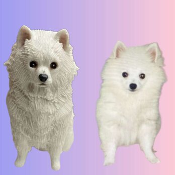 【受注作製】ペットギフト うちの子 写真入り 犬人形 フィギュア、名入れ 愛犬 肖像画 似顔絵❤ペットロス、誕生日、記念日の画像
