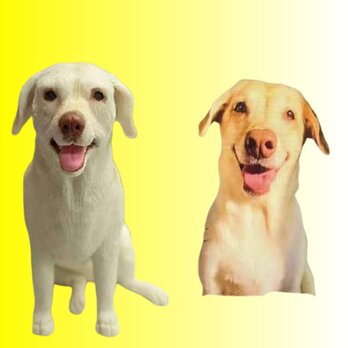 【受注作製】ペットギフト うちの子 写真入り 犬人形 フィギュア、名入れ 愛犬 肖像画 似顔絵❤ペットロス、誕生日、記念日の画像