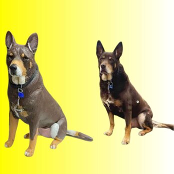 【受注作製】ペットギフト うちの子 写真入り 犬人形 フィギュア、名入れ 愛犬 肖像画 似顔絵❤ペットロス、誕生日、記念日の画像