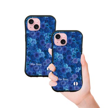 グリップケース iPhoneケース【Blue RoseⅠ（ブルーローズⅠ）】（名入れ可）の画像
