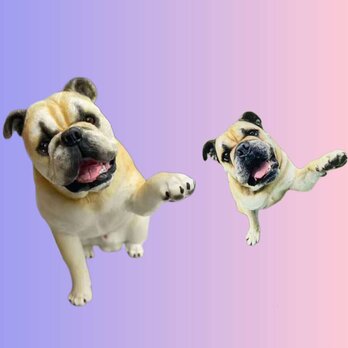 【受注作製】ペットギフト うちの子 写真入り 犬人形 フィギュア、名入れ 愛犬 肖像画 似顔絵❤ペットロス、誕生日、記念日の画像