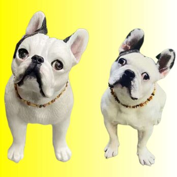 【受注作製】ペットギフト うちの子 写真入り 犬人形 フィギュア、名入れ 愛犬 肖像画 似顔絵❤ペットロス、誕生日、記念日の画像