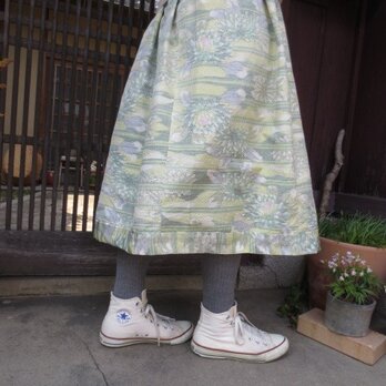 紬リメイク☆ふんわり感が春満開の優しいスカート76cm丈の画像
