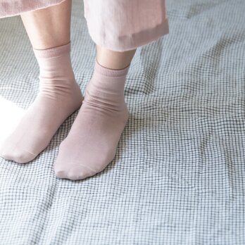 【シャクヤク染】シルクコットンあたためソックス【Organic Cotton＆Silk】の画像