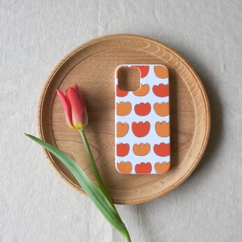 「 tulip（ red & orange ）」＜ホワイトケース＞【 表面のみ印刷 】の画像