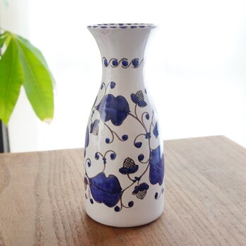 デキャンタ カラフェ 500ml　BTG003 バイオレットブルー  マヨリカ焼き イタリア陶器　フラワーベースの画像
