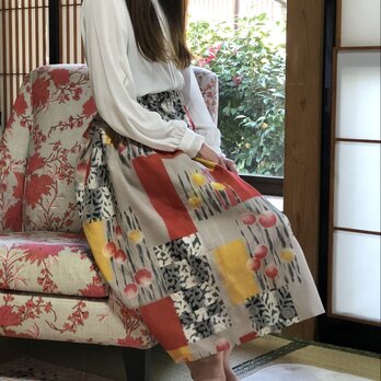 銘仙スカート柔らかなお花たちM〜Lの画像