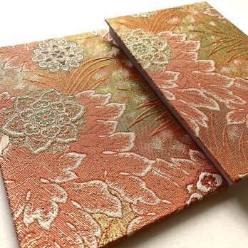 『金陽紅華紋』　金襴織物御朱印帳　B6大判サイズ　華紋　吉祥　神聖　格式　伝統美　ピンク　金襴　蛇腹御朱印帳　桐生織物の画像