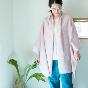 【シャクヤク染め】Organic Cotton 楊柳生地　夏の大判ストールの画像