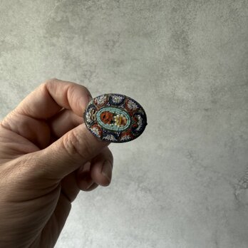201｜ちいさな花咲くまど – 1930s マイクロモザイクのヴィンテージブローチの画像