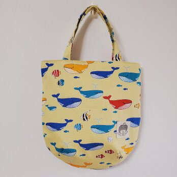 丸底ミニトートバッグ（クジラ）の画像