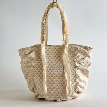 jacquard gather bag (ivory)の画像