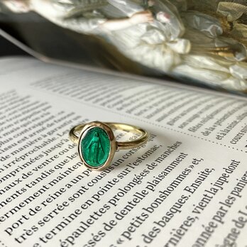[フランス奇跡のメダイ] Bezel ring - green*brassの画像