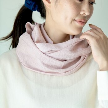 【シャクヤク染め】Organic Cotton 楊柳生地　夏のコンパクトスカーフの画像