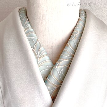 洗える刺繍半衿 月白ラメの画像