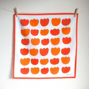 「 tulip（ red & orange ）」ハンカチの画像