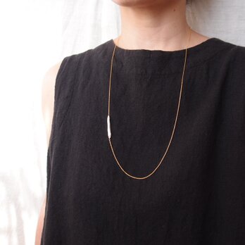 【K14gf】Stick Pearl Chain Necklace／スティックパール チェーンネックレスの画像