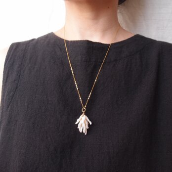 【k14gf】2way Pearl Fringe Necklace／小枝パール フリンジチャームネックレスの画像