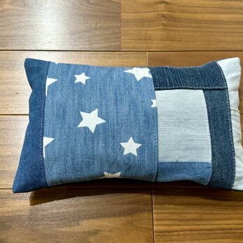 ペット用★アゴ乗せクッション　あごまくら ★汚れ防止対策★犬　猫★枕　デニムリメイク　の画像