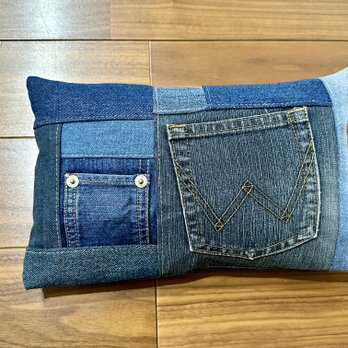 ペット用★アゴ乗せクッション　あごまくら ★汚れ防止対策★犬　猫★枕　デニムリメイクの画像