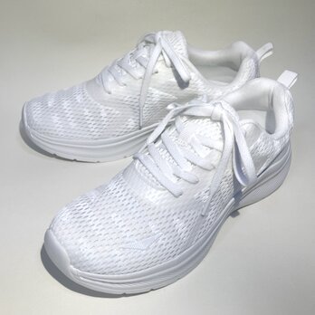 軽量ボリュームソール | 白雨柄スポーツスニーカー (ホワイト) |22.5cm〜25.0cm