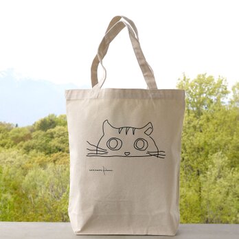 シンプル　トートバッグ　エコバッグ　にゃんこ　ねこ　ナチュラルの画像