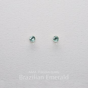 つけっぱなしOK！ピアス エメラルド AAA サージカルステンレス 金属アレルギー K18仕上げ 誕生日プレゼント 母の日の画像