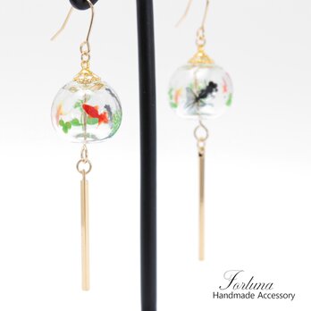 風鈴~金魚~(796) ピアス/イヤリング/ノンホールピアス/樹脂ピアスの画像