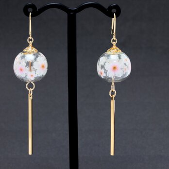 風鈴~桜~(641) ピアス/イヤリング/ノンホールピアス/樹脂ピアスの画像
