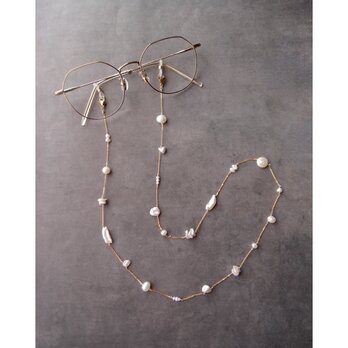 【Glasses Code】 K14gf × Pearls／2way Necklace グラスコード ネックレス（眼鏡ホルダー）の画像