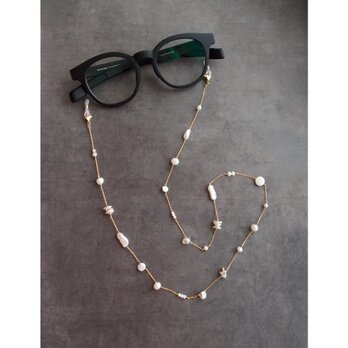 K14gf × Pearls／2way Necklace グラスコード ネックレス兼用（眼鏡ホルダー）の画像