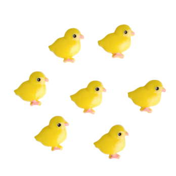 アメリカ Dress it Upデコパーツ ひよこ 7個 エンべリッシュメント 鳥バードアヒル 鶏にわとり B-2952の画像