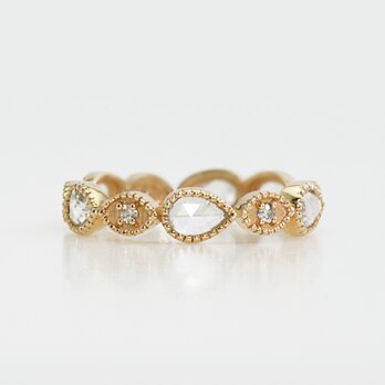 K18 Diamond Leaf Full Eternity Ringの画像
