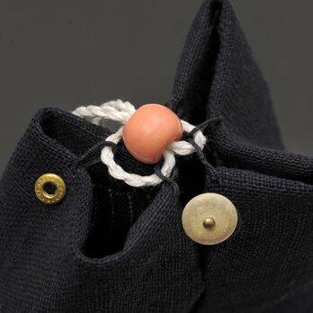 藍の手績みと手織りの麻と残糸織りの袋もの（再出品）の画像