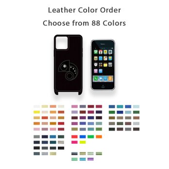 88色からオーダー可！！ カメレオン デザイン / ヤギ革 ショルダーフック付き iPhoneケースの画像