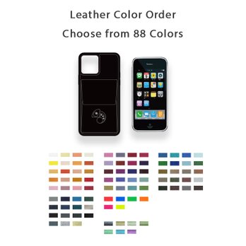 88色からオーダー可！！ カメレオン デザイン / ヤギ革 財布機能付き iPhoneケースの画像