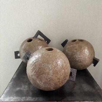 オブジェ　(花器)　灰志野釉 No.1、2、3の画像