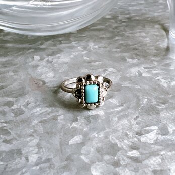 RA91-【 AVON 】エイボン・ヴィンテージリング 1980s Silver Tone Turquoiseの画像