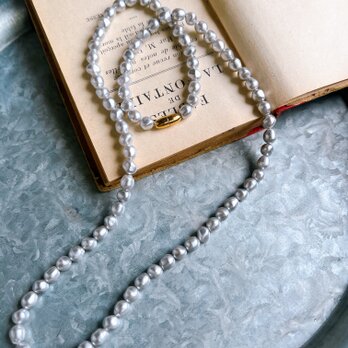 NA124-【 AVON 】エイボン・ヴィンテージネックレス 1980s Silver  Baroque Pearlの画像