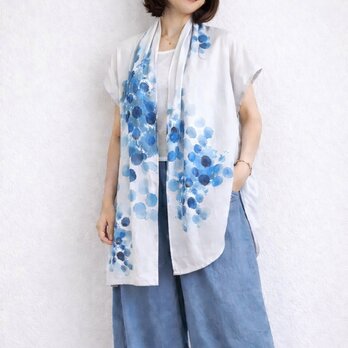 ガーゼ手描きはおり【ゆらめく】一点もの(送料無料)