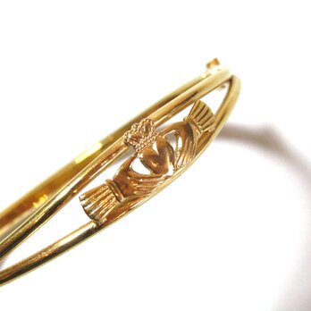 Ireland Claddagh Vintage 18ct Gold Plated Bangleの画像