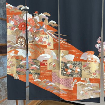 留袖着物リメイク、暖簾ーのれん、横〜129–丈〜139!の画像