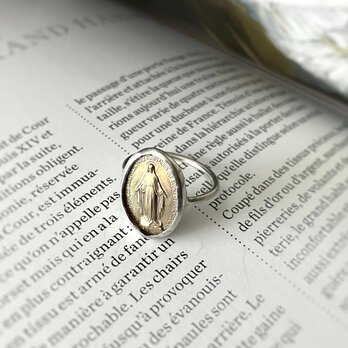 [フランス奇跡のメダイ] Bezel ring - gold*SVの画像