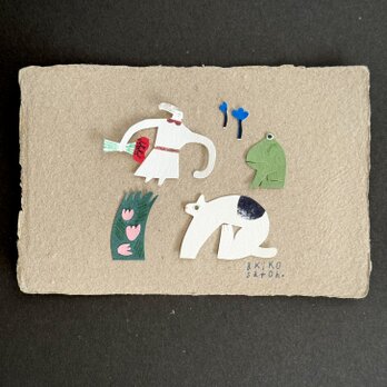 《原画》小さな切り紙の風景｜母の日や贈り物に
