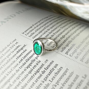 [フランス奇跡のメダイ] Bezel ring - green*SVの画像