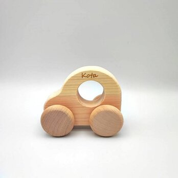 【木のミニカー】ベビーの車おもちゃ・名入れ付♪の画像