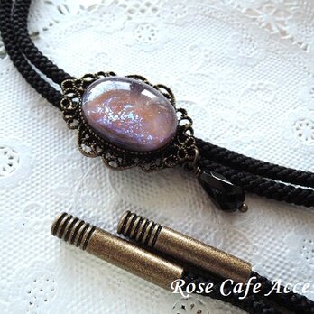（1403）超レアアイテムです✨ドラゴンブレス：タンザナイトオパール/オーバルカボション25×18mm☆素敵なループタイ(^^♪の画像