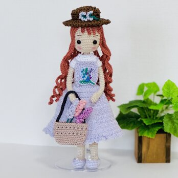 あみぐるみ・ラベンダー♡女の子・着せ替えお人形さんの画像